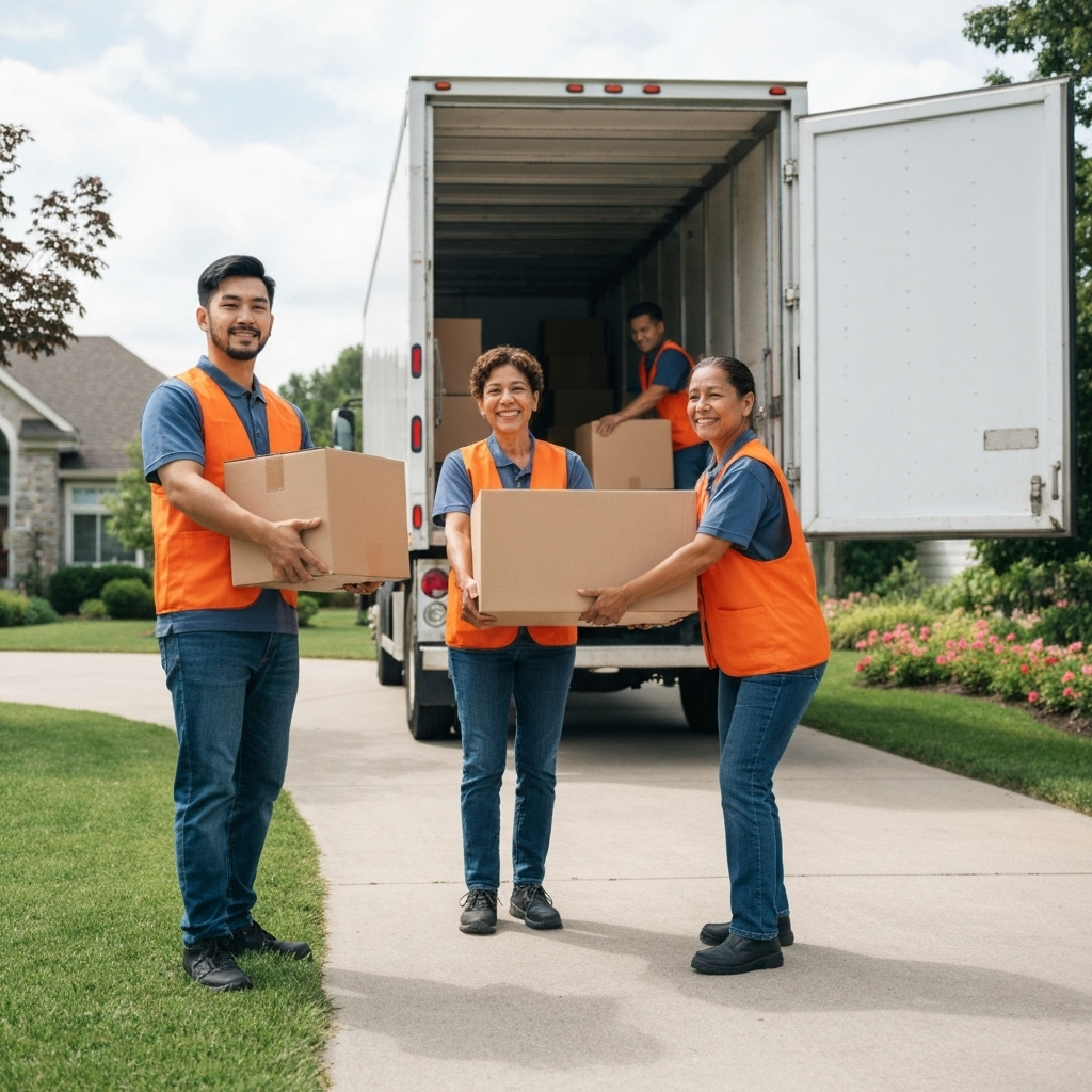 Professional moving team