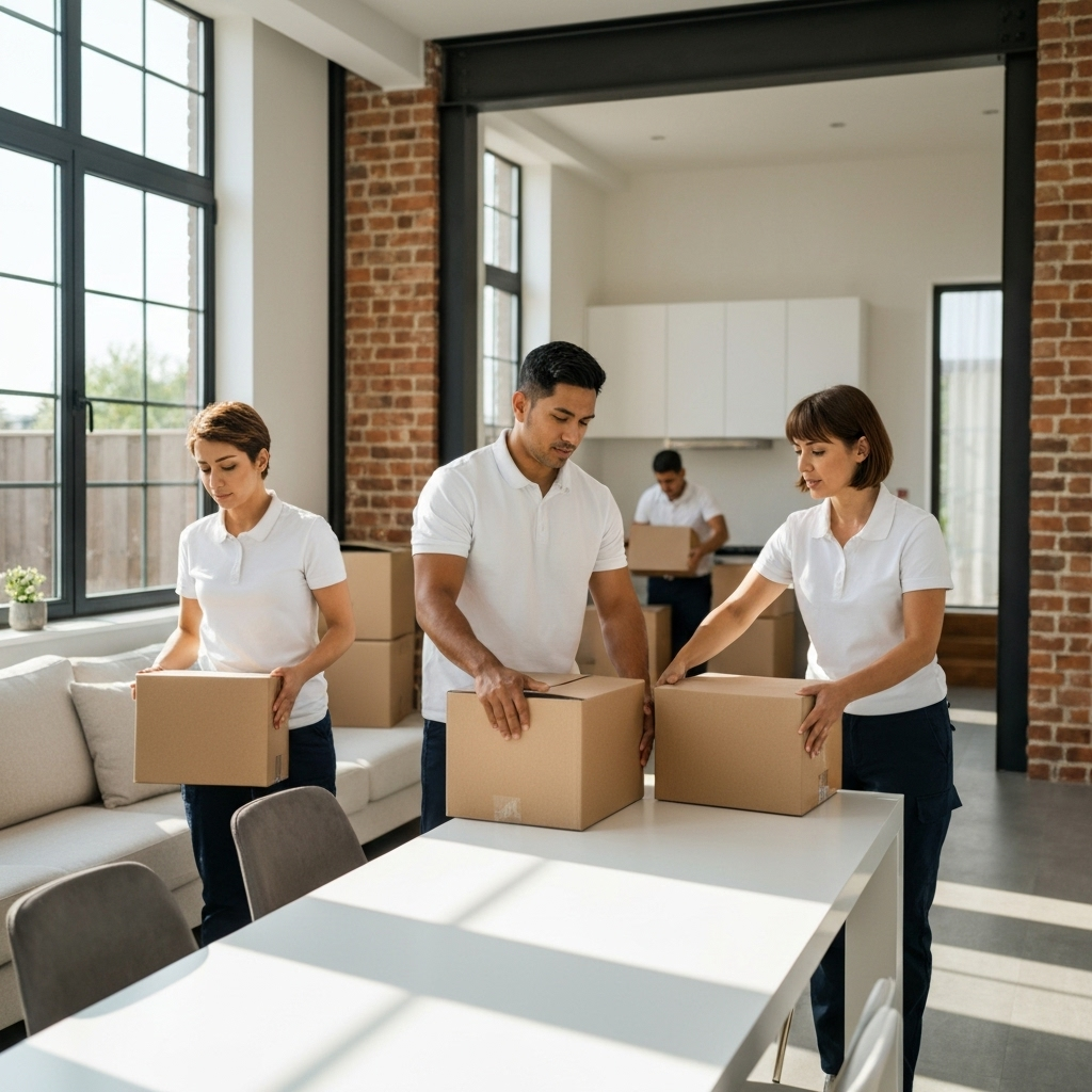 Professional movers at work